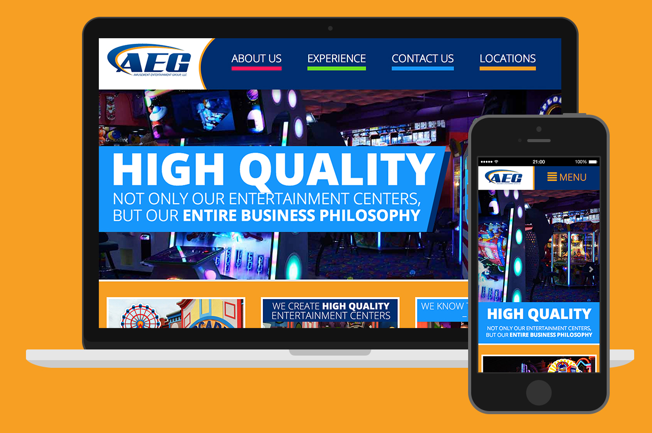 Amusement Entertainment Group Website Mockup