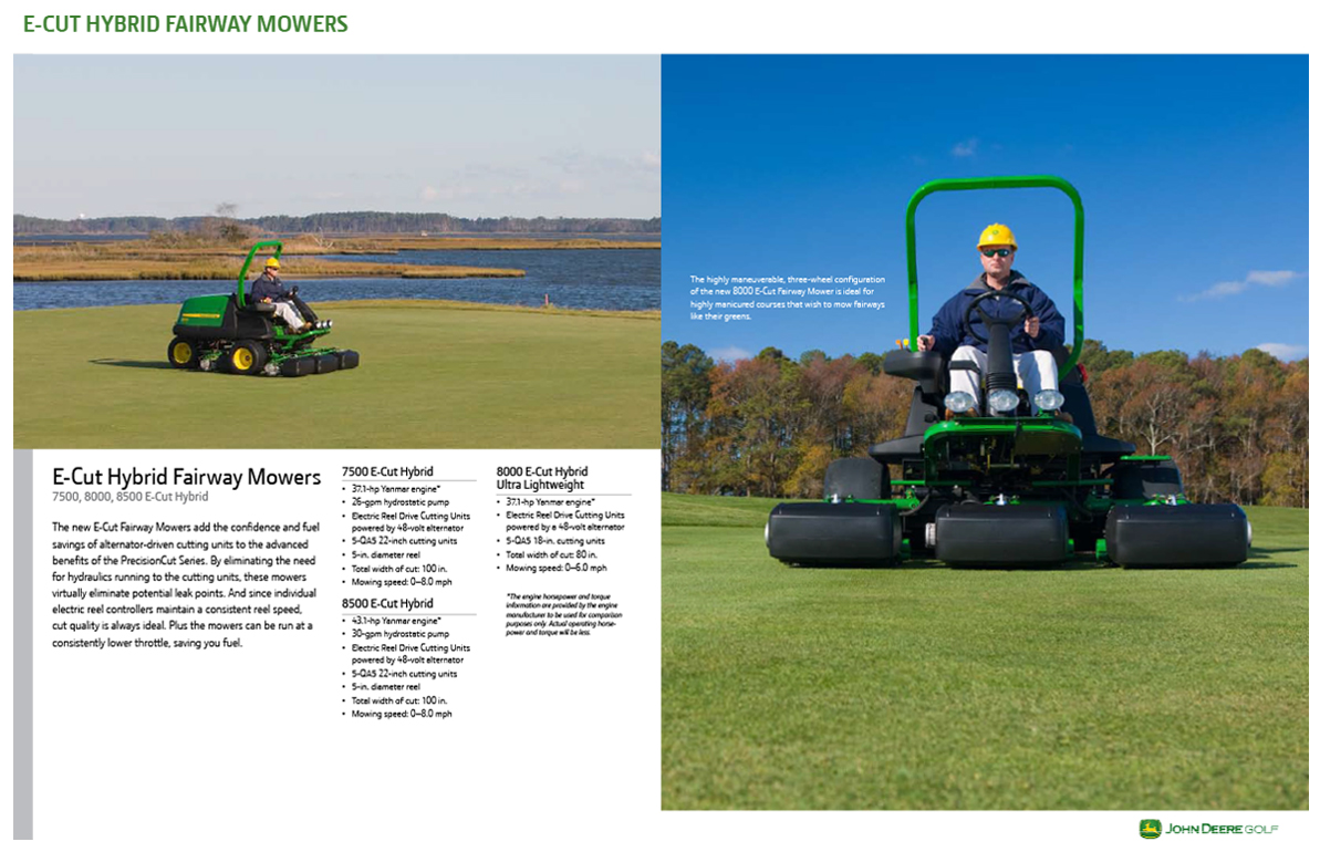 John Deere Golf Equipment Brochure E-Cut Hybrid Fairway Mowers