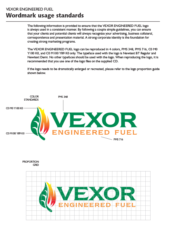 Vexor Engineered Fuel Wordmark Standards