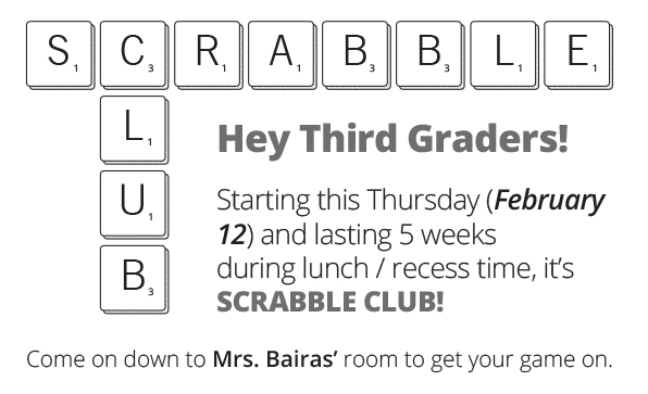 Scrabble Club Flyer