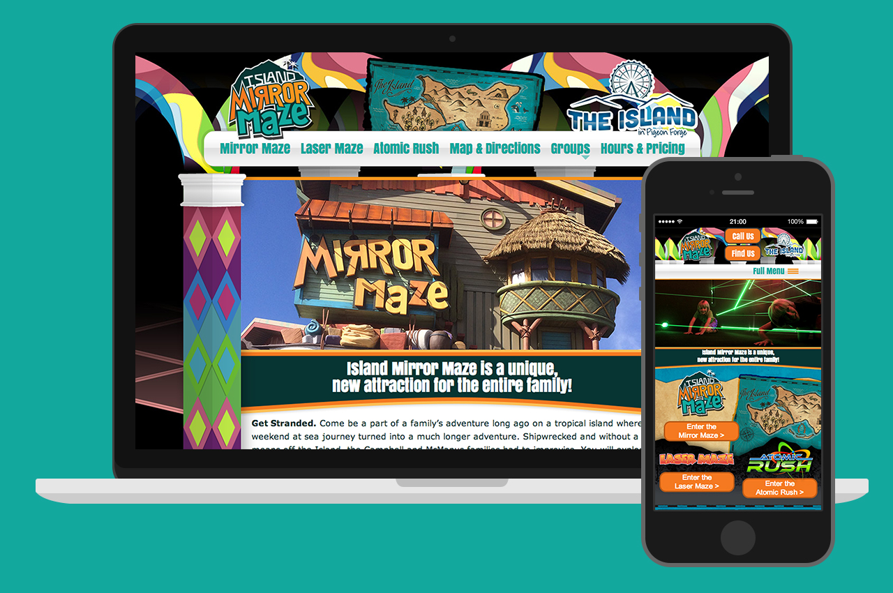 Island Mirror Maze Website and Mobile Site